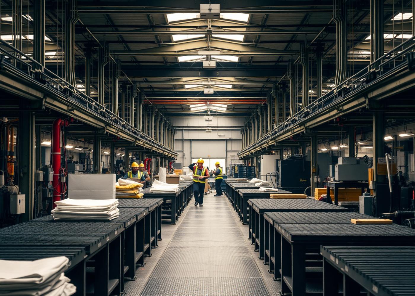 Manufacturing floor with workers